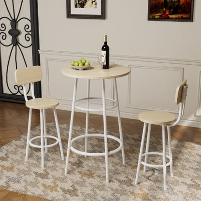 Bar table, equipped with 2 bar stools , with backrest and partition