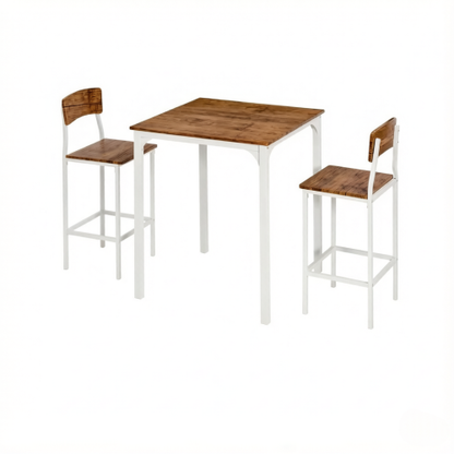 3-Piece Bistro Dining Set with Square Table and 2 Stools for Small Spaces