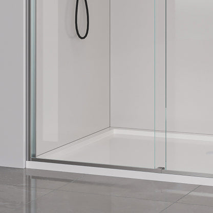 56-60*72 INCH Frame Double Sliding soft-close Shower Doors, Bathroom Sliding Shower Door, (6mm) Thick SGCC Tempered Glass Door For Bathroom Door ,Brushed Nickel