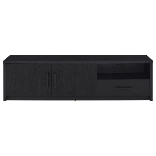 Black 70 inch TV Stand Entertainment Center with Doors & Drawer Storage