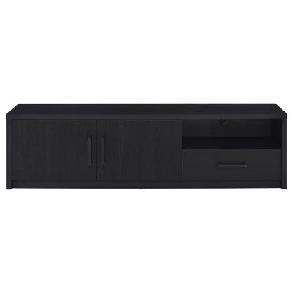Black 70 inch TV Stand Entertainment Center with Doors & Drawer Storage