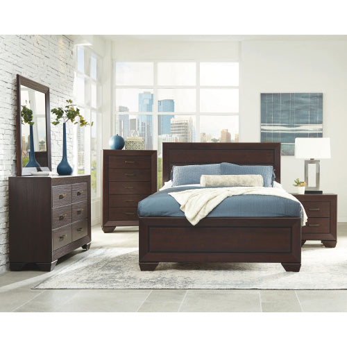 Dark Cocoa 2-Drawer Wooden Nightstand
