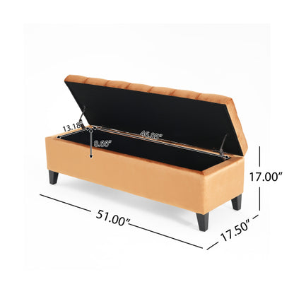 51 inch Contemporary Diamond Tufted Storage Ottoman, Soft Close Hinge Multifunctional Entryway Footrest Bench