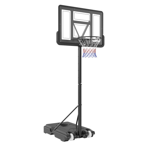 4 10ft Adjustable Height Basketball Hoop Portable Backboard System 44inch with Wheels and Fillable Base