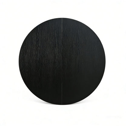 Extendable Round Dining Table for 4-8, Modern Oval Kitchen Table with Storage Shelf, Black