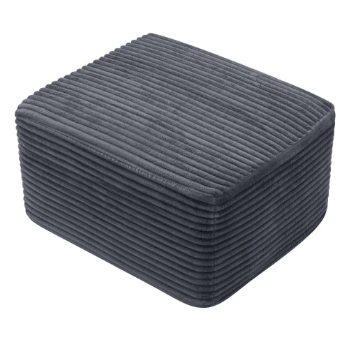 37.5" Corduroy Square Upholstered Ottoman, Soft Padded Foot Stool for Living Room Bedroom Decor