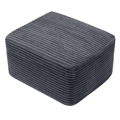 37.5" Corduroy Square Upholstered Ottoman, Soft Padded Foot Stool for Living Room Bedroom Decor