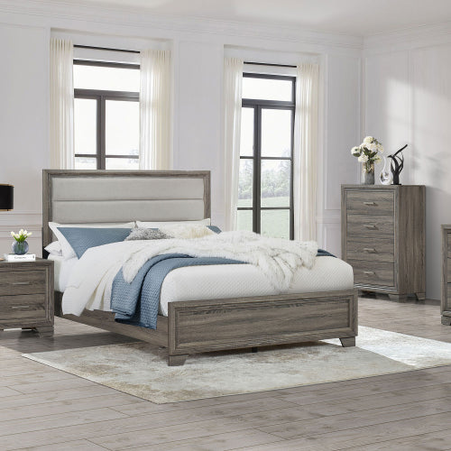 Brown Oak 2-Drawer Transitional Nightstand, Engineered Wood