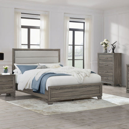 Brown Oak 2-Drawer Transitional Nightstand, Engineered Wood
