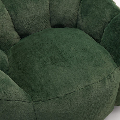 Green Lotus-Style Compressed Adult Bean Bag Sofa with Pull Ring