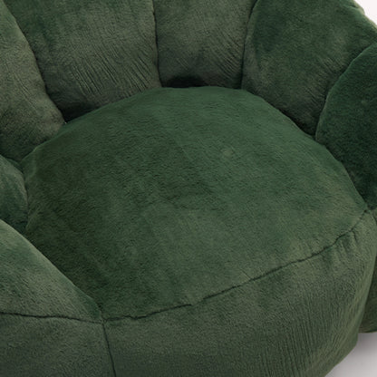 Green Lotus-Style Compressed Adult Bean Bag Sofa with Pull Ring
