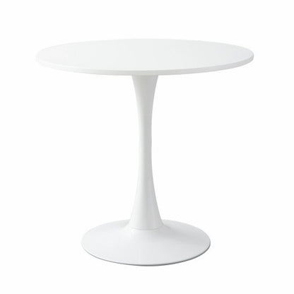 24inch  White Round Tulip Dining Table MDF Steel Base Modern Kitchen Coffee Table