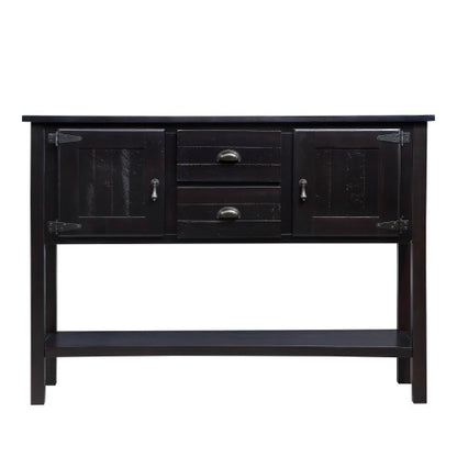 48 Inch Solid Wood Sideboard Buffet Cabinet with Drawers & Shelves Espresso