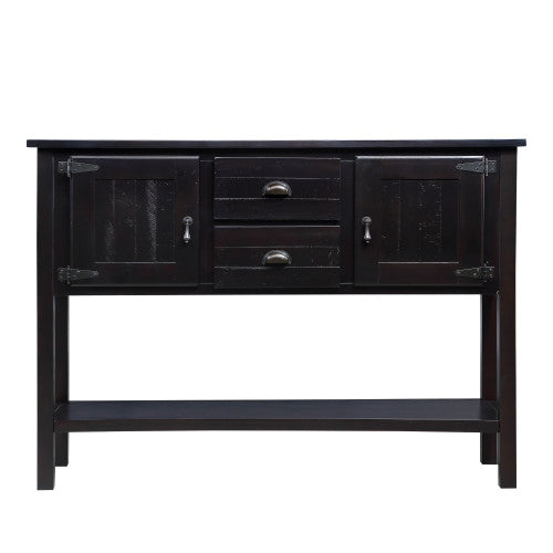 48 Inch Solid Wood Sideboard Buffet Cabinet with Drawers & Shelves Espresso