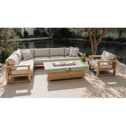 48_inch Iron Fire Pit Table with Wood Grain