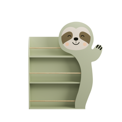 Sloth Kids Front Facing Bookshelf with 3-Tier Display Rack
