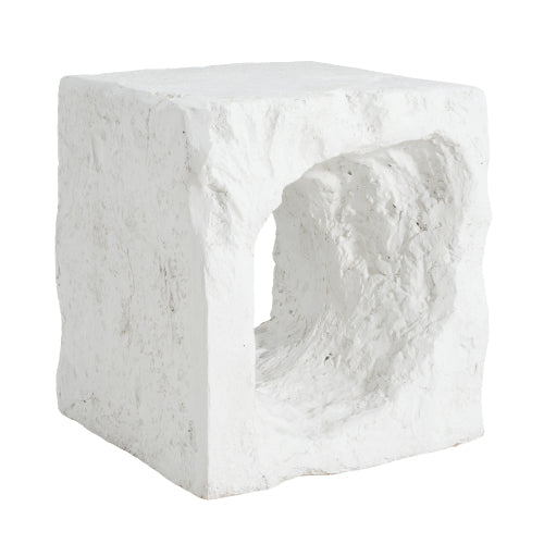 Lyra Outdoor Patio Karst Cave Inspired MGO Side Table, White