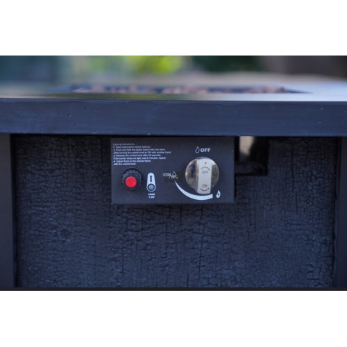 25" H Outdoor Patio Propane Gas Fire Pit Table - 50,000 BTU High-temperature-resistant carving process for environmentally friendly materials with the effect of rattan weaving grain