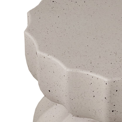 13" Modern Outdoor and Indoor Waterproof Coffee Table and Side Table Set, Durable MgO Cement Design, Suitable For Patio, Garden, Backyard and Living Room, White, 2PC