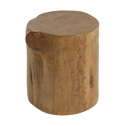 16.25 inch MGO Side Table, Hand-Painted Wood Stump Accent Table for Both Indoor and Outdoor Use