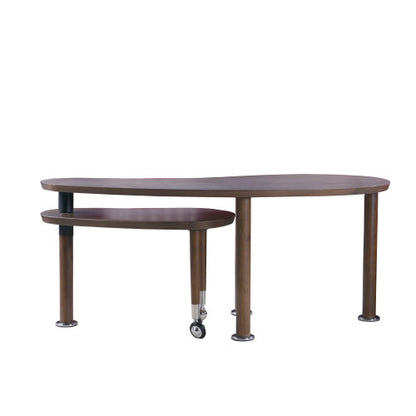 Rotating Coffee Table Walnut Veneer Nesting Lift Top Solid Wood Living Room Center Table