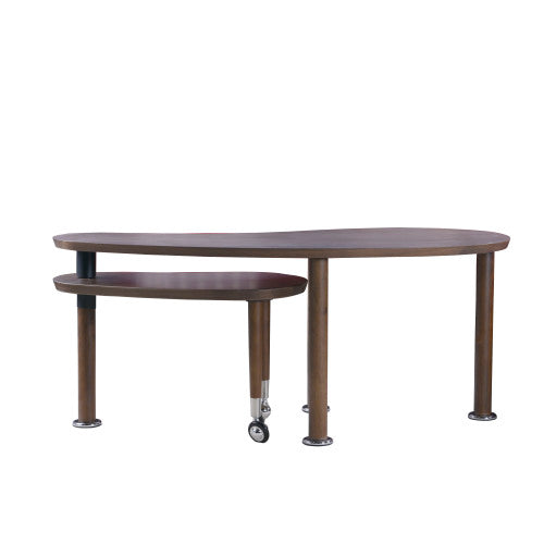 Rotating Coffee Table Walnut Veneer Nesting Lift Top Solid Wood Living Room Center Table