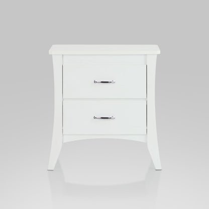 White 2-Drawer Wooden Nightstand