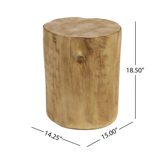 Outdoor 14.25inch MGO Side Table, Hand-Painted Wood Stump