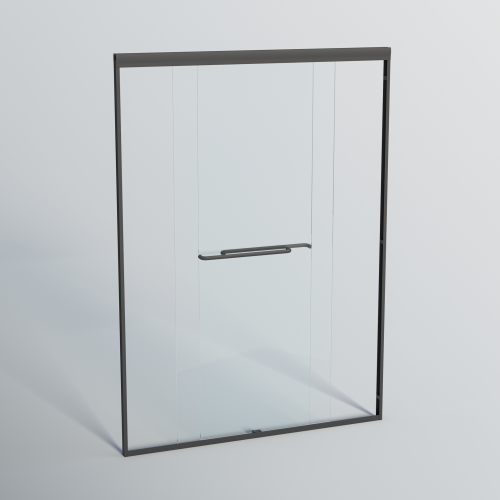 44-48 in. W x 72 in. H Double Sliding Shower Door, Semi-frameless Bypass Bathroom Sliding Door with 1/4" (6mm) Tempered Glass for Walk-in Shower, Matte Black 24D03-48MBX