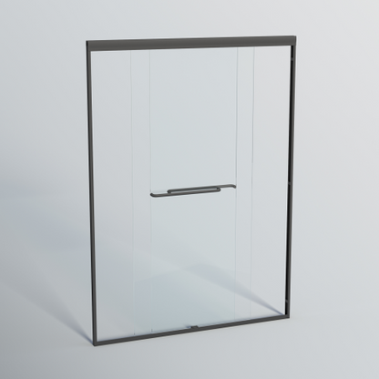 44-48 in. W x 72 in. H Double Sliding Shower Door, Semi-frameless Bypass Bathroom Sliding Door with 1/4" (6mm) Tempered Glass for Walk-in Shower, Matte Black 24D03-48MBX