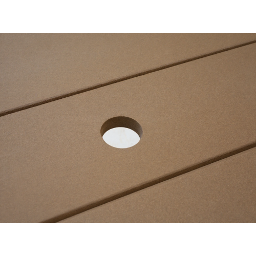 67"HDPE Outdoor Dining & Meeting Table, Weather-Resistant, Seats 6, Space-Saving Chair Slide-In, Brown