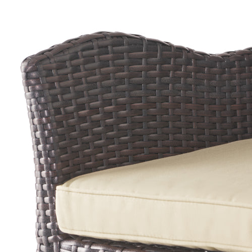 Modern Outdoor Multi-Brown Wicker Swivel Barstool with Tapered Legs, 1-Piece