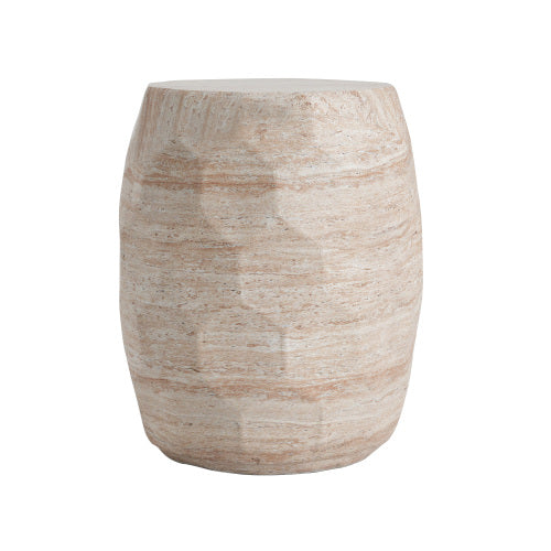 Outdoor/Indoor Lightweight Concrete Side Table,Travertine Finish