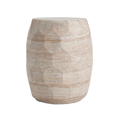 Outdoor/Indoor Lightweight Concrete Side Table,Travertine Finish