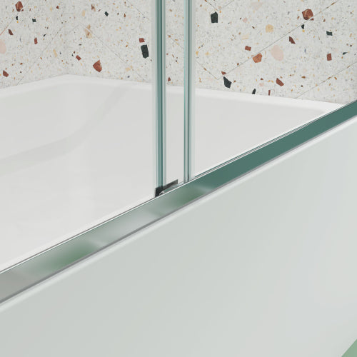 Bypass shower door, sliding door, with 1/4" tempered glass and Chromed finish 44-48"x70"