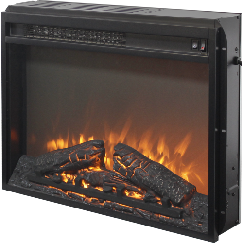 23 inch electric fireplace insert heater with log set & realistic flame, overheating protection without control