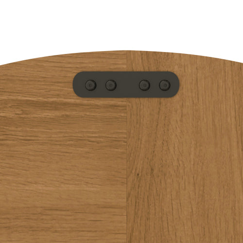 47 Inch Round Farmhouse Dining Table, Oak Finish