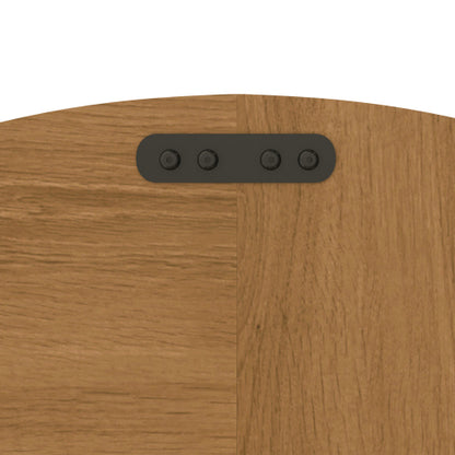 47 Inch Round Farmhouse Dining Table, Oak Finish