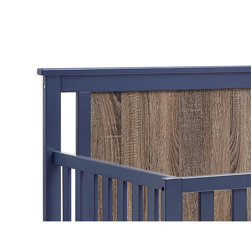 4-in-1 Convertible Crib Midnight Blue/Vintage Walnut