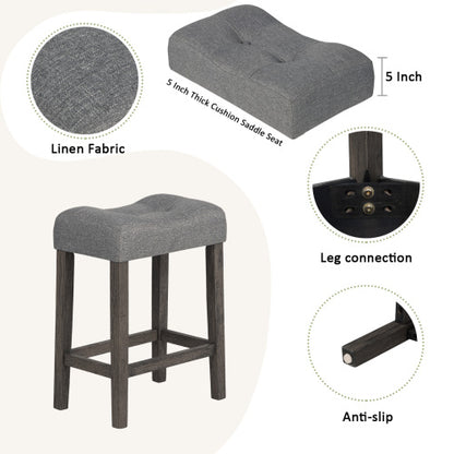 4 Piece Bar Table Set with Power Outlet,Bar Table Set with Chairs,Sofa Bar Table with Stools,Behind Couch Table with 3 Padded Stools,for Living Room,Dining room, Dark Gray