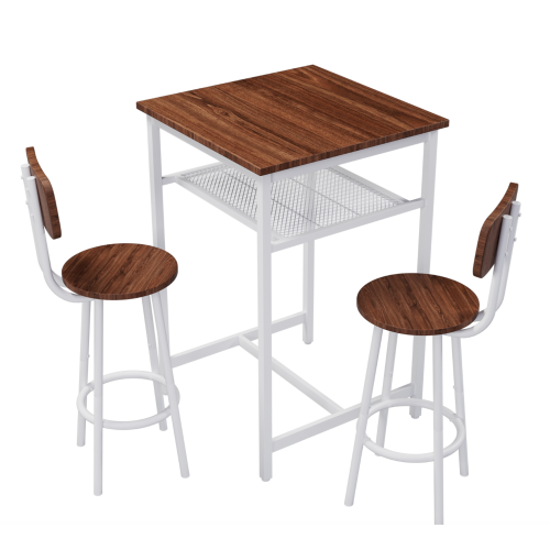 Bar table, equipped with 2 bar stools , with backrest and partition