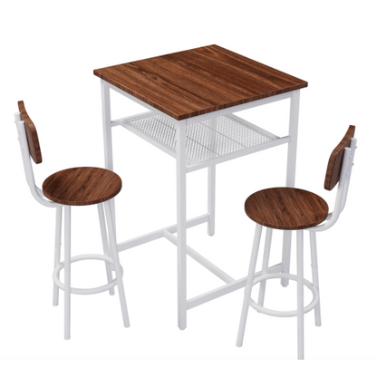 Bar table, equipped with 2 bar stools , with backrest and partition