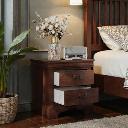 22inch x 16inch x 22.7inch Classic Wooden Nightstand-Cherry