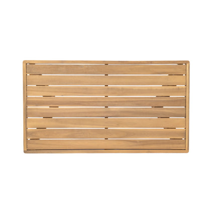 Royal Acacia Wood Loveseat and Coffee Table Set, Beige