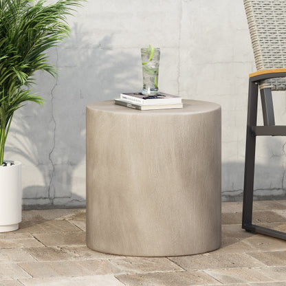 Outdoor LightWeight Concrete Side Table,Light Gray_70886.00