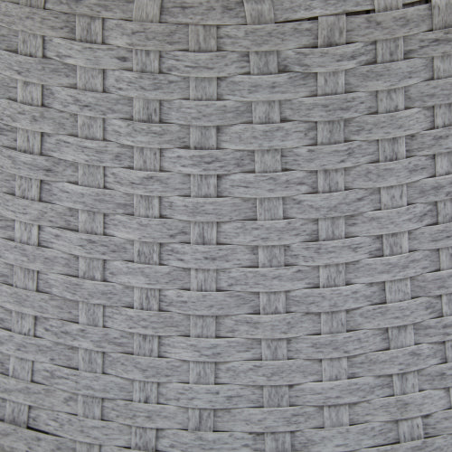 [Set of 2] 26.7" Modern Silver Grey Swivel Wicker Lounge Chair with PE Rattan and Iron Frame