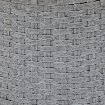 [Set of 2] 26.7" Modern Silver Grey Swivel Wicker Lounge Chair with PE Rattan and Iron Frame