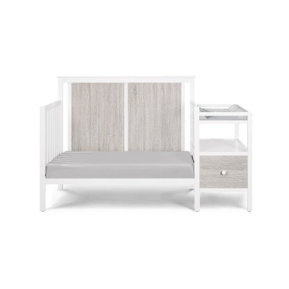 4-in-1 Crib and Changer Combo White/Rockport Gray