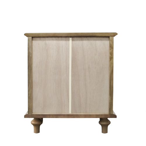 Farmhouse Nightstands with 4 Drawer,Wood Storage End Table with Hidden Pull-Out Shelf, Large Side Table with 4 Solid Wood Feet and Metal Handle,Easy Assembly,Light Brown