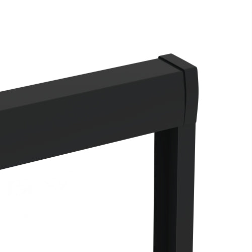 44-48" W × 72" H Tempered Glass with Explosion Proof Film, Aluminum Frame Double Sliding Shower Door, "1/4 (6 mm), Stainless Steel handle, Matte Black